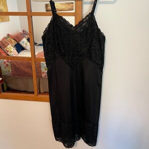 The Vintage Twin Black Lace Slip Dress